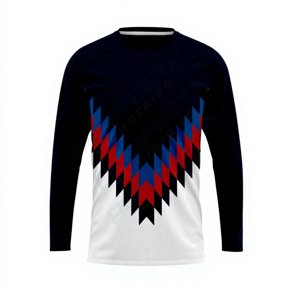 Basketball Long Sleeve Shooting Shirt in Black and White RSBLSSS-003