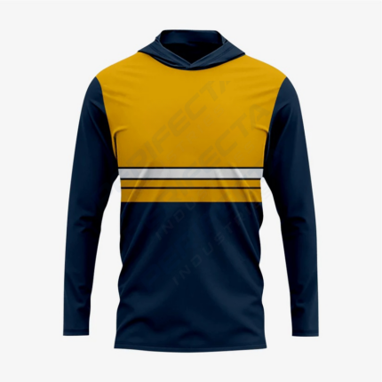 Custom Softball T-Shirt Hoodie in Blue/Yellow for Men/Women