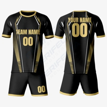 Alternative view of Stylish Black-Gold Soccer Jersey Set