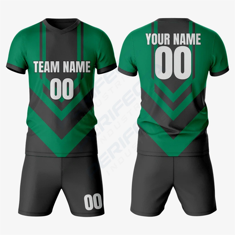 Premium Black and Dark Green Soccer Uniform Kit - Image 3