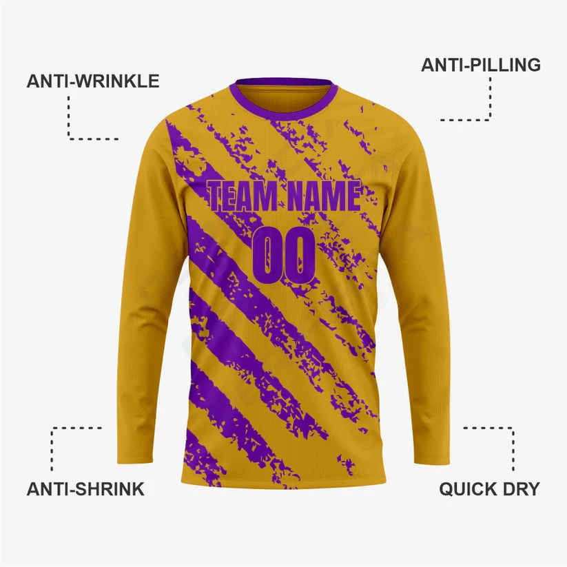 Premium Goalkeeper Jersey in Gold and Purple - Image 4