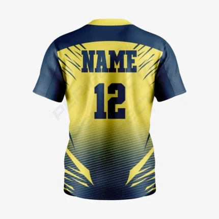 Alternative view of Custom Softball 2 Button Jersey/Pant in Yellow/Blue