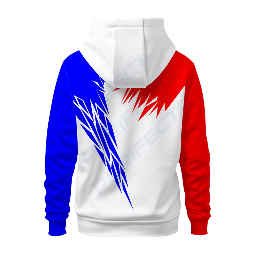 Basktetball Hoodie in Red, Blue and White RSBH-002 - Image 2