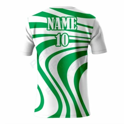 Alternative view of Basketball Short Sleeve Shooting Shirt in White and Green RSBSSSS-0010