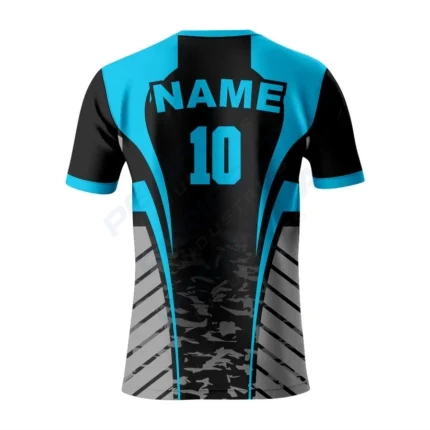 Alternative view of Premium Black and Ball Blue Baseball Crew Neck Jersey