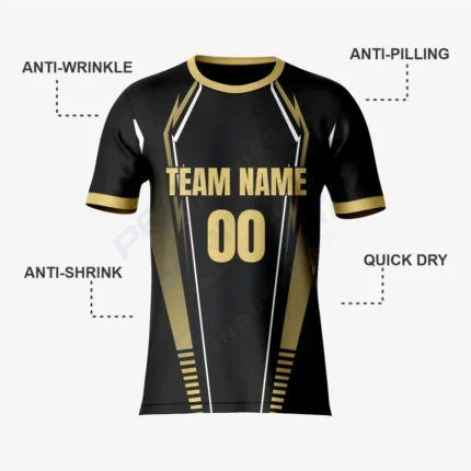 Stylish Black-Gold Soccer Jersey Set - Image 3