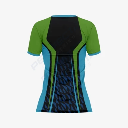 Alternative view of Personalized Softball V-Neck Jersey for Men/Women – Green/Blue