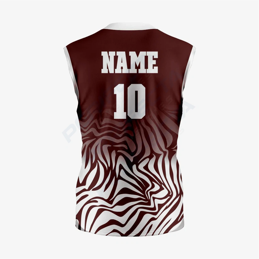 Custom 2-Button Sleeveless Softball Jersey – Dark Brown for Men/Women - Image 2
