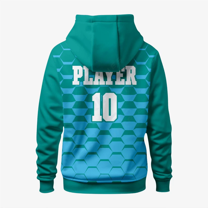 Custom Wrestling Hoodie in Bondi Blue – Athletic Fit - Image 2