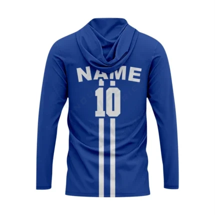 Alternative view of Custom Dark Blue Baseball T-Shirt Hoodie from Perifecta Industries