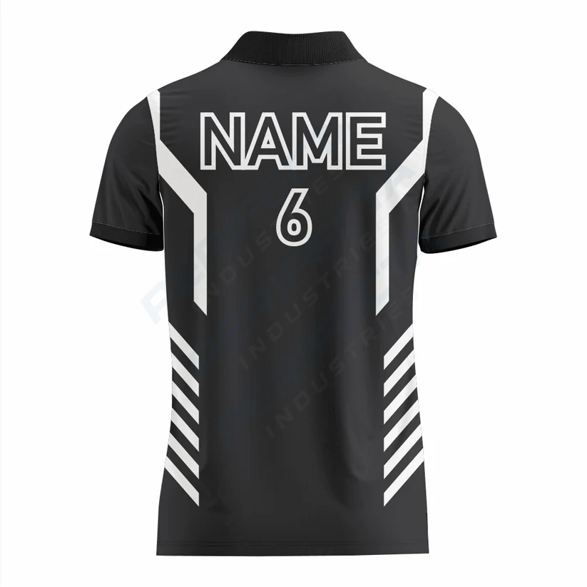 Basketball Polo Shirt in Black RSBPS-005 - Image 2
