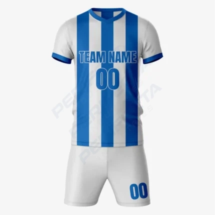 Comfortable White and Blue Soccer Gear for Teams