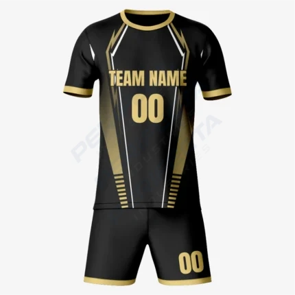 Stylish Black-Gold Soccer Jersey Set