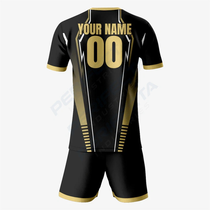 Stylish Black-Gold Soccer Jersey Set - Image 4