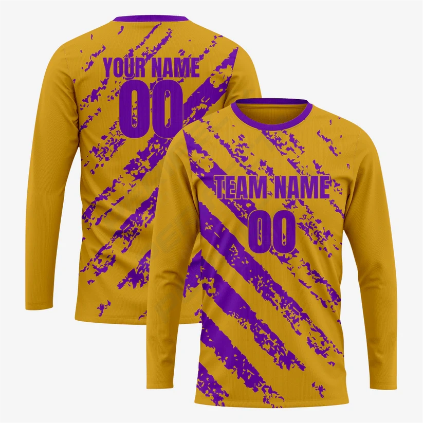 Premium Goalkeeper Jersey in Gold and Purple - Image 3