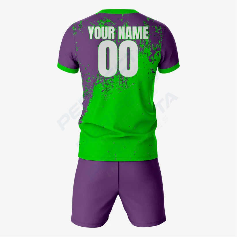 Sleek Kelly Green & Purple Soccer Uniforms for Champions - Image 4