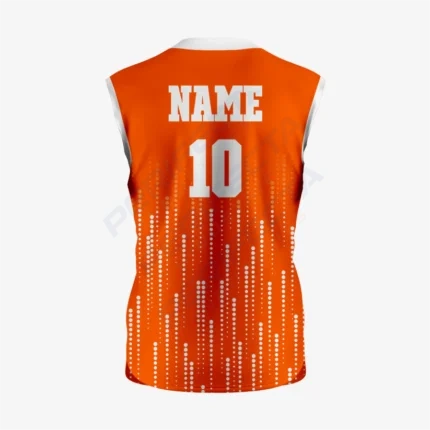 Alternative view of Premium Orange Sleeveless Softball Jersey with 2 Buttons