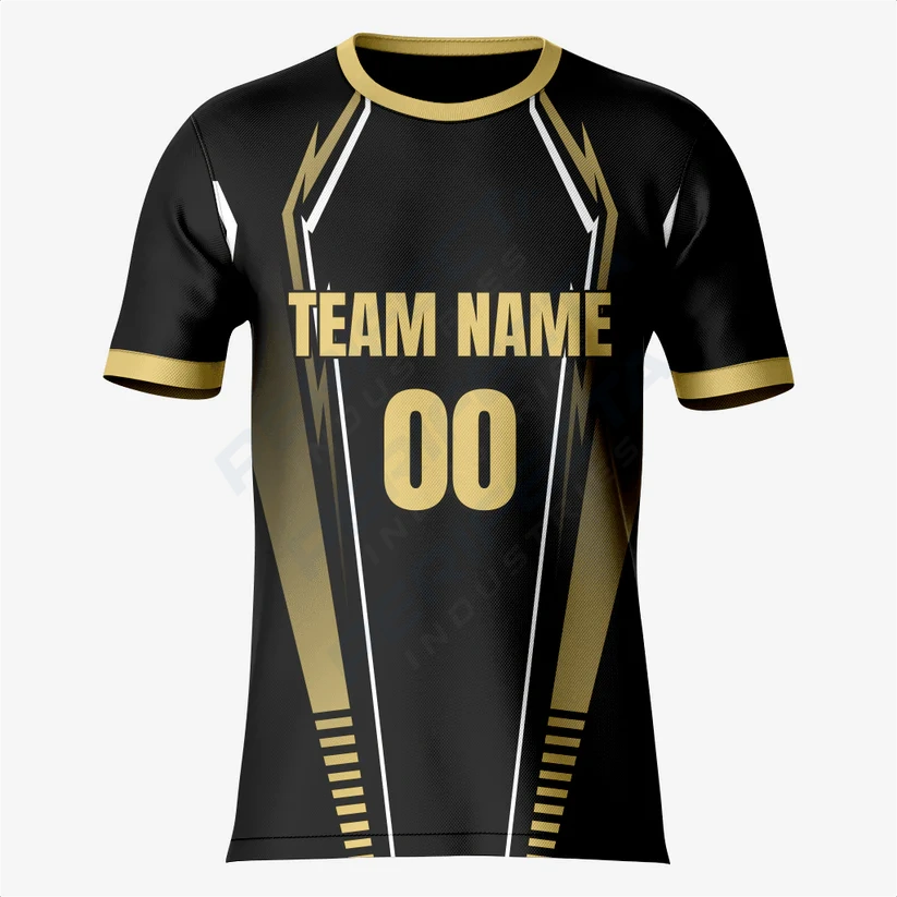 Stylish Black-Gold Soccer Jersey Set - Image 5