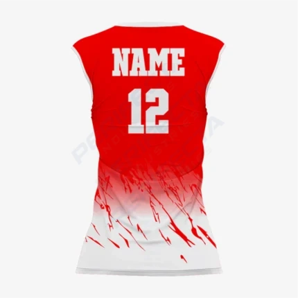 Alternative view of Custom Softball Sleeveless V Neck Jersey – Red