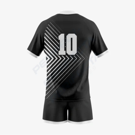 Alternative view of Customized Rugby Uniform Set in Black/White