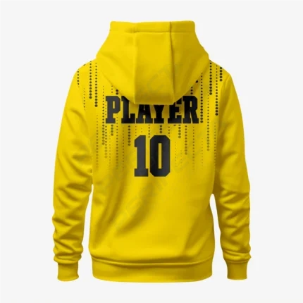 Alternative view of Custom Wrestling Hoodie in Yellow – Athletic Fit