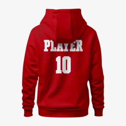 Alternative view of Dark Red Custom Wrestling Hoodie – Personalized Team Gear