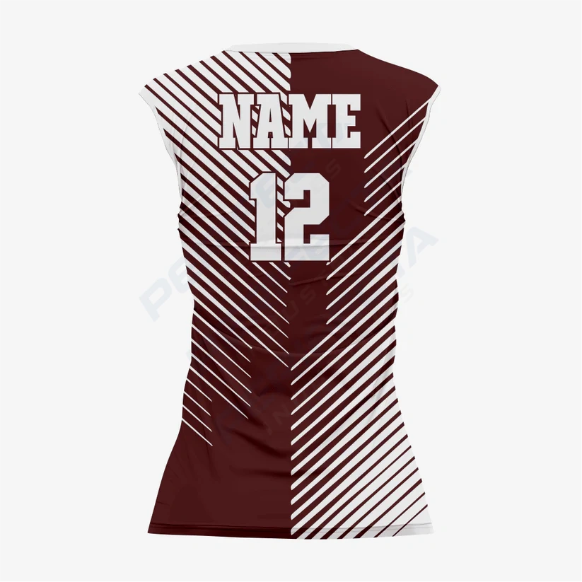 Dark Brown Custom Softball Sleeveless V Neck Uniform/Kit - Image 2