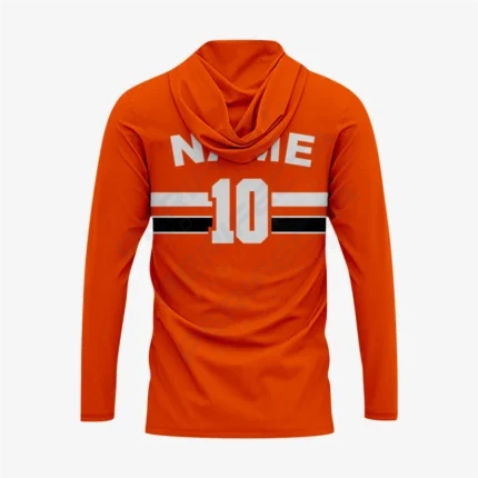Custom Softball T-Shirt Hoodie in Red/Bronze for Men/Women - Image 2