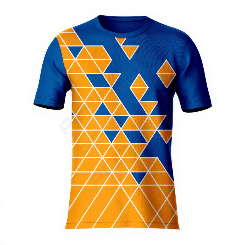 Basketball Short Sleeve Shooting Shirt in Orange and Blue RSBSSSS-007