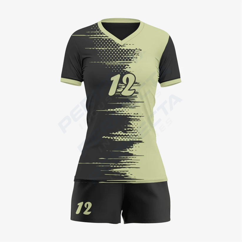 Personalized Black/Tan Volleyball Uniform Set for Athletes