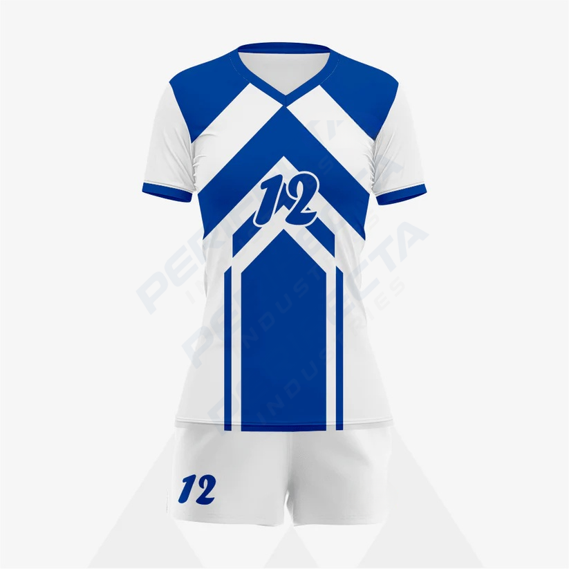 Personalized Blue/White Volleyball Uniform Set for Athletes
