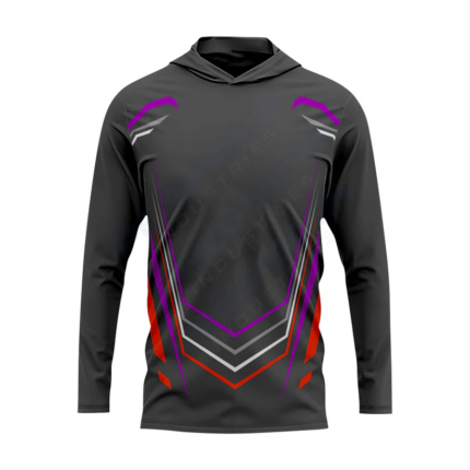Basktetball T-Shirt Hoodie in Black RSBH-008