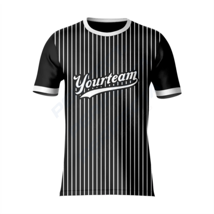 Black an White Baseball Jersey with Crew Neck