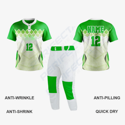 Men/Women Custom Softball 2 Button Jersey in Green - Image 3