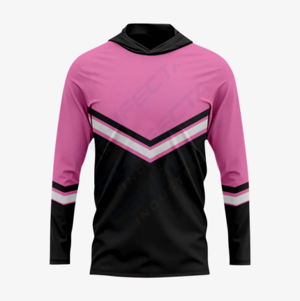 Custom Softball T-Shirt Hoodie in Pink/Black for Men/Women