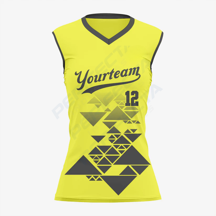 Yellow Women’s Sleeveless V Neck Softball Jersey