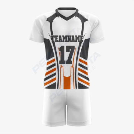 Custom Lacrosse Uniform in Orange/White