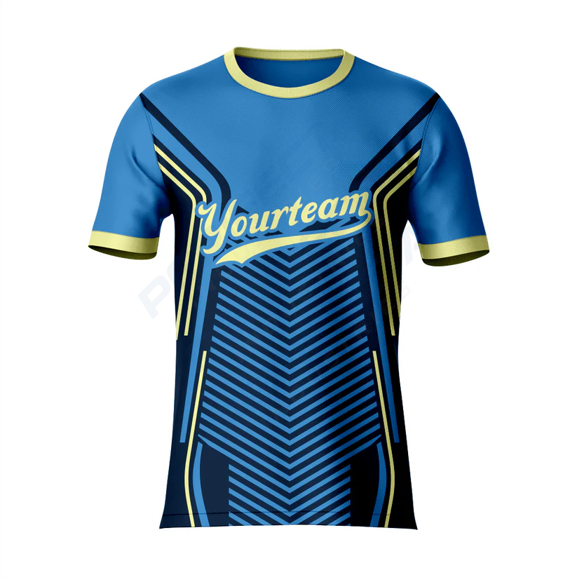 Custom Baseball Crew Neck Jersey in Steel Blue