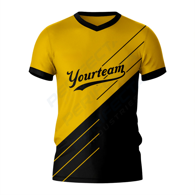 Personalized Gold and Black Baseball V Neck Jersey