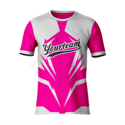 Pink and Grey Baseball Crew Neck Jersey