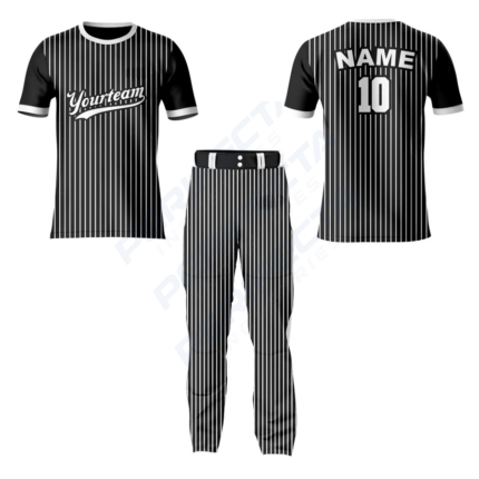 Black an White Baseball Jersey with Crew Neck - Image 3