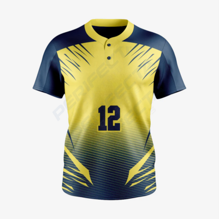 Custom Softball 2 Button Jersey/Pant in Yellow/Blue