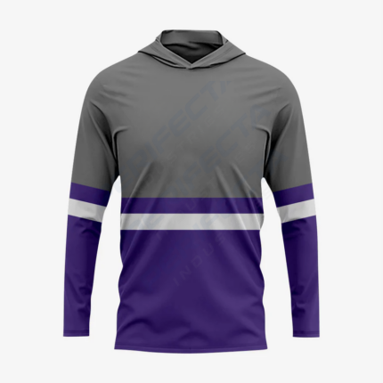 Personalized Softball T-Shirt Hoodie in Grey/Indigo for Men/Women