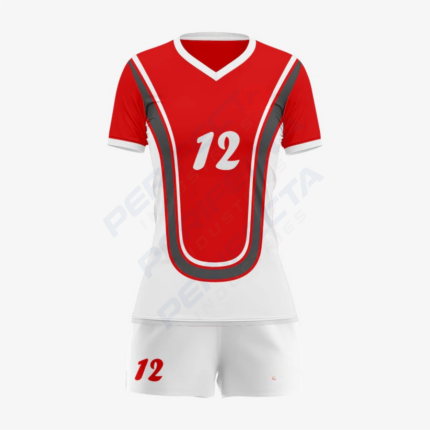 Personalized Red Volleyball Uniform Set for Athletes